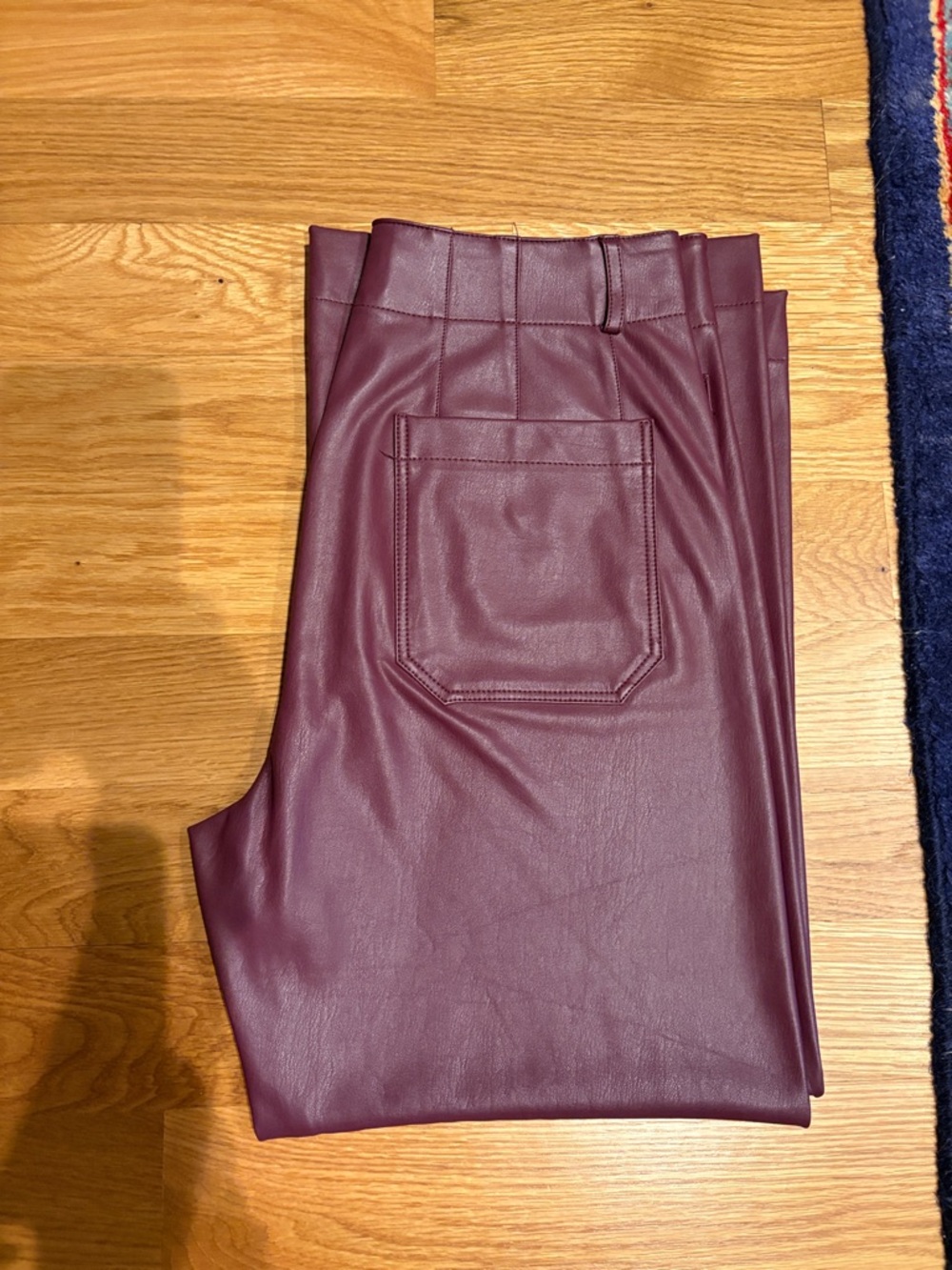 Anthropoloie Colette Faux Leather Pants in Plum Burgundy